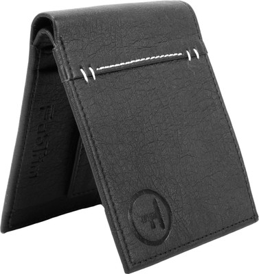 

FABTRIM Men Black Artificial Leather, Fabric, Canvas Wallet(3 Card Slots)