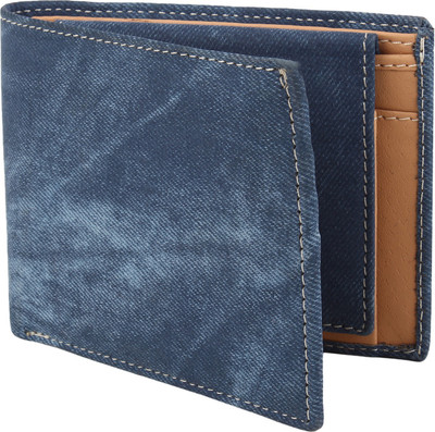 

Rosset Men Casual Blue Artificial Leather Wallet(3 Card Slots), Denim cream