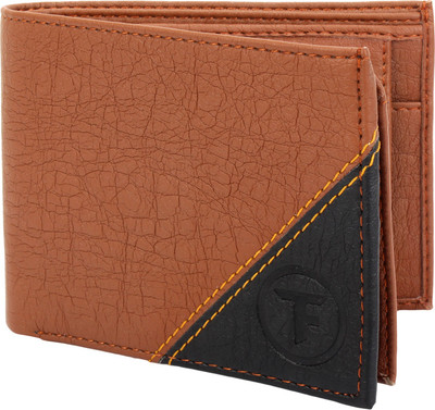 

FABTRIM Men Tan Artificial Leather, Fabric, Canvas Wallet(5 Card Slots)