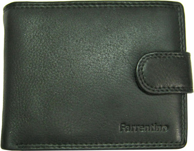 

Farrentino Men Green Genuine Leather Wallet(9 Card Slots), Black