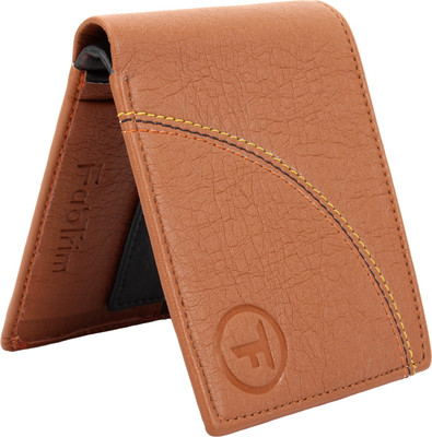

FABTRIM Men Tan Artificial Leather, Fabric, Canvas Wallet(3 Card Slots)