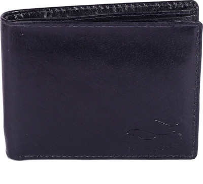 

swaggler Men Black Genuine Leather Wallet(6 Card Slots), Black;tan