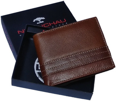 

Nukaichau Men Casual Brown Genuine Leather Wallet(8 Card Slots), Brown tan