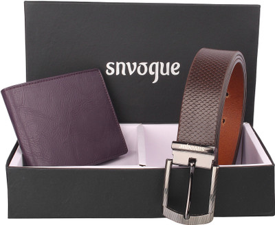 

SNVOGUE Belt, Wallet Combo(Brown)