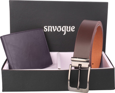 

SNVOGUE Belt, Wallet Combo(Brown)