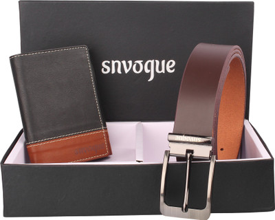 

SNVOGUE Belt, Wallet Combo(Brown)