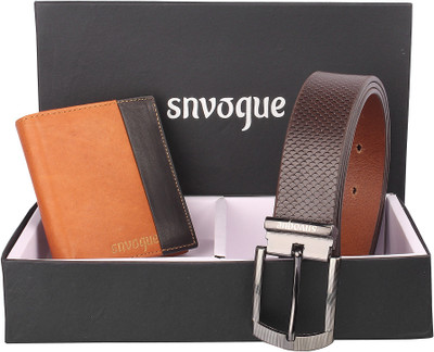 

SNVOGUE Belt, Wallet Combo(Brown)
