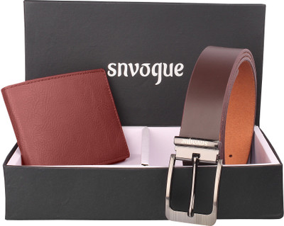 

SNVOGUE Belt, Wallet Combo(Brown)