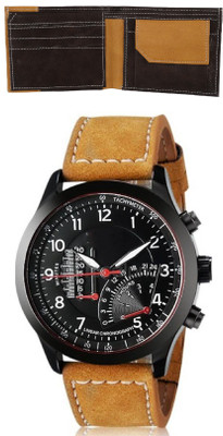 

SHAR Wallet, Analog Watch Combo(Multicolor)