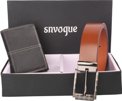 

SNVOGUE Belt, Wallet Combo(Brown)