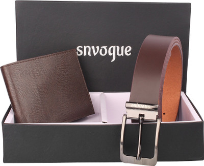 

SNVOGUE Belt, Wallet Combo(Brown)