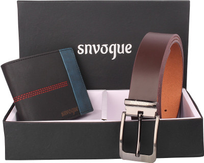 

SNVOGUE Belt, Wallet Combo(Brown)