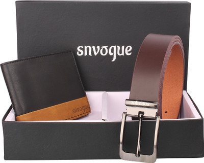 

SNVOGUE Belt, Wallet Combo(Brown)