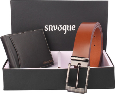 

SNVOGUE Belt, Wallet Combo(Brown)