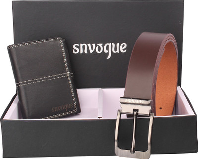 

SNVOGUE Belt, Wallet Combo(Brown)