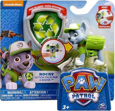 

Paw Patrol Action Pack & Badge Rocky Figure(Multicolor)