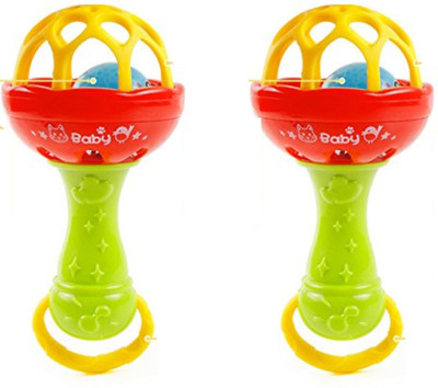 

Trendy Dukaan Hand Bell Rattle Toys for Babies, Infants and Toddlers - BPA Free - Non Toxic (Pack of 2) Rattle(Multicolor)