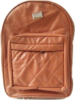 

leather pu backapck Backpack(Brown, 5 L)