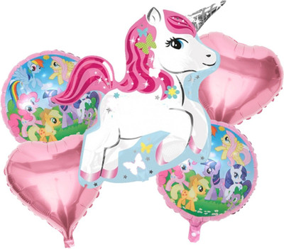 

Bash N Splash Printed Unicorn Happy Birthday Party Foil Balloon Set Of 5 Pcs Balloon(Multicolor, Pack of 1)