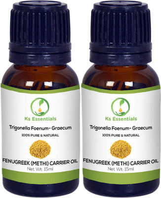 

Ks Essentials Fenugreek (Methi) Carrier Oil (Trigonella Foenum-graecum) 100% Pure Natural & Undiluted (15ml)Each(15 ml)