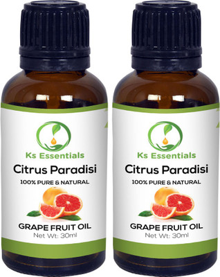 

Ks Essentials 100% Pure Grapefruit Essential Oil Natural & Undiluted (30ml)Each(30 ml)