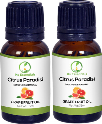 

Ks Essentials 100% Pure Grapefruit Essential Oil Natural & Undiluted(15ml)Each(15 ml)