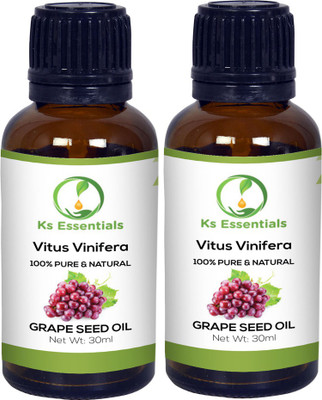 

Ks Essentials 100% Pure Grapeseed Carrier Oil (Vitus Vinifera) (30ml)Each(30 ml)