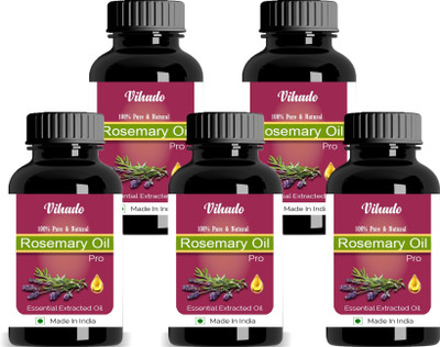 

Vihado Rosemary Essential Oil Pure Natural - Use For Aromatherapy, Health Boost, Hair Re-Growth, Skin Care, Face 25 ML Pack of 5 (125 ml)(25 ml)