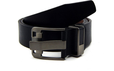 

ELS Men Formal, Casual Black Artificial Leather, Texas Leatherite Belt
