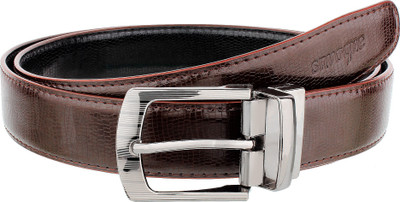 

snvogue Men Casual, Party, Formal, Evening Brown, Black Artificial Leather Reversible Belt, Black;brown