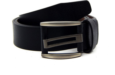 

ELS Men Formal, Casual Black Artificial Leather, Texas Leatherite Belt
