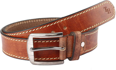 

TannedHides Men Tan Genuine Leather Belt