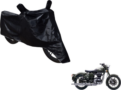NIKS Two Wheeler Cover for Royal Enfield(Battle Green, Black)