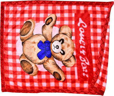 

CHOUDHARYRETAILS Cartoon, Self Design  Crib Baby Blanket(Microfiber, Red