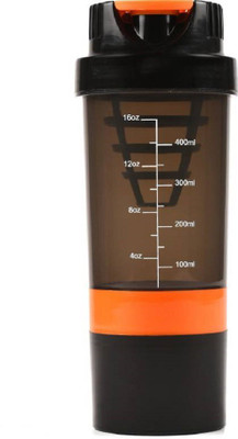 

Galaxy Gifts Store Shake IT Cyclone Shaker with Tablet Compartment 500 Shaker(Pack of 1, Orange), Black;orange