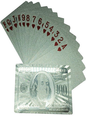 

ME&YOU Special Diwali Gifts Silver Plated Playing Card with Exclusive Wooden Box (1 Set) IZ18SilverPlayingCard-Box-001(Multicolor)