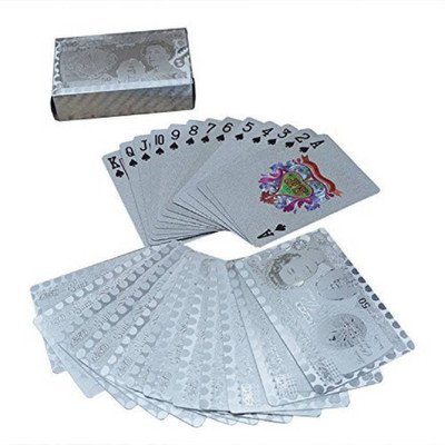 

ME&YOU Special Diwali Gifts Silver Plated Playing Card with Exclusive Wooden Box (1 Set) IZ18SilverPlayingCard-Box-003(Multicolor)