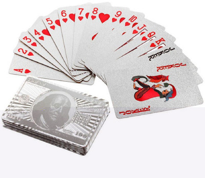 

ME&YOU Special Diwali Gifts Silver Plated Playing Card with Exclusive Wooden Box (1 Set) IZ18SilverPlayingCard-Box-007(Multicolor)