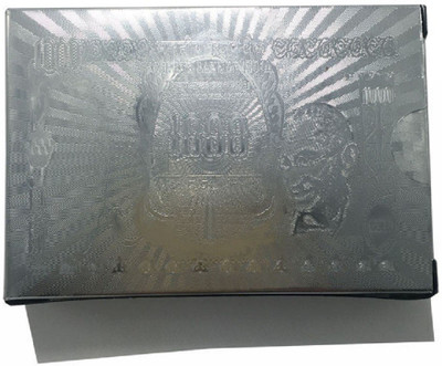 

ME&YOU Special Diwali Gifts Silver Plated Playing Card with Exclusive Wooden Box (1 Set) IZ18SilverPlayingCard-Box-002(Multicolor)