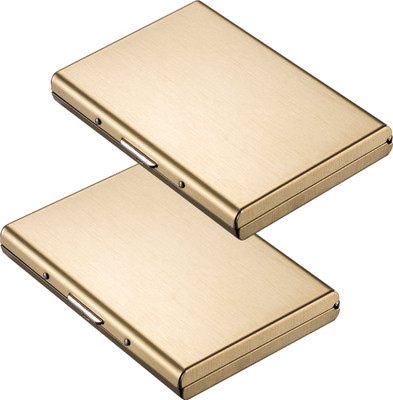 

Flipkart SmartBuy Exclusive Gold |Pack of 2| Water-Resistant Stainless Steel Wallet For Men & Women 6 Card Holder(Set of 2, Gold)
