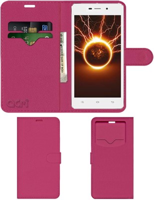 ACM Flip Cover for Celkon Q5k Transformer(Pink, Cases with Holder, Pack of: 1)