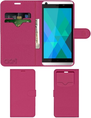 ACM Flip Cover for Celkon Ultra Q500(Pink, Cases with Holder, Pack of: 1)