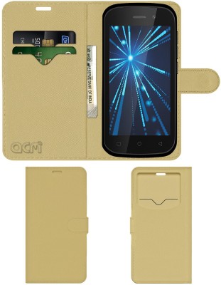 ACM Flip Cover for Swipe Konnect 4g(Gold, Cases with Holder, Pack of: 1)