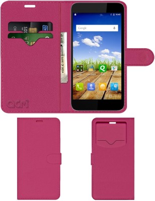 ACM Flip Cover for Micromax Canvas Amaze Q395(Pink, Cases with Holder, Pack of: 1)