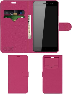 ACM Flip Cover for Micromax Canvas Juice Q461(Pink, Cases with Holder, Pack of: 1)