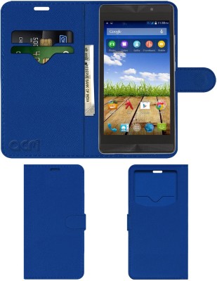 ACM Flip Cover for Micromax Canvas Fire 4G Plus Q412(Blue, Cases with Holder, Pack of: 1)