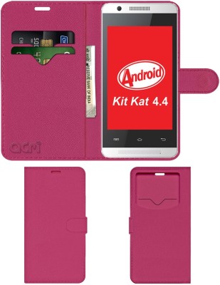 ACM Flip Cover for Celkon A35k Remote 4gb(Pink, Cases with Holder, Pack of: 1)