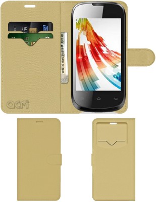 ACM Flip Cover for Celkon A79(Gold, Cases with Holder, Pack of: 1)