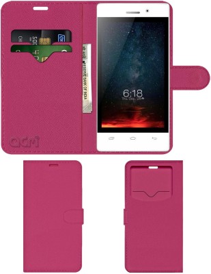 ACM Flip Cover for Intex Aqua Y2 Ultra(Pink, Cases with Holder, Pack of: 1)