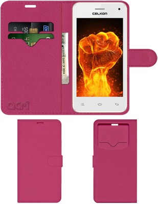 ACM Flip Cover for Celkon Millennia Q3k Power(Pink, Cases with Holder, Pack of: 1)